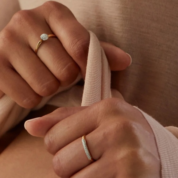 Monica vinadir 18k Gold vermeil with Diamond ring, Size 5.5, NWT - Picture 5 of 11